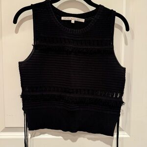 NWOT RACHEL Rachel Roy Ribbed Black Top